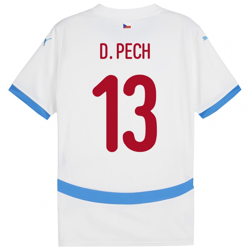 Kandiny Hombre Camiseta Chequia Dominik Pech #13 Blanco 2ª Equipación 24-26 La Camisa Chile