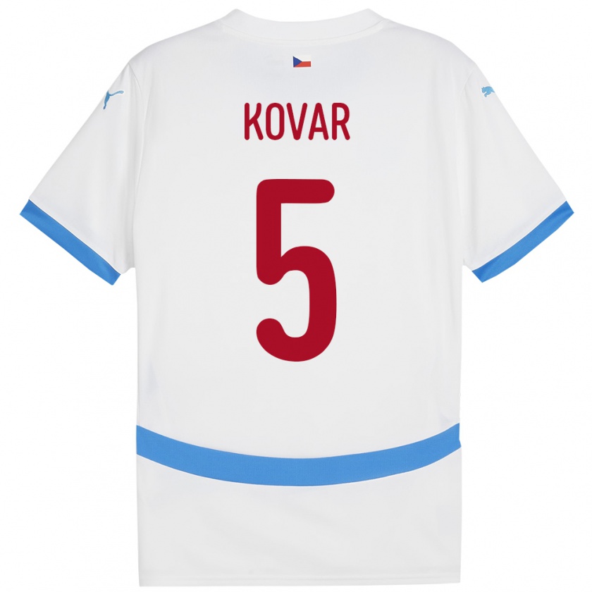 Kandiny Hombre Camiseta Chequia Martin Kovar #5 Blanco 2ª Equipación 24-26 La Camisa Chile