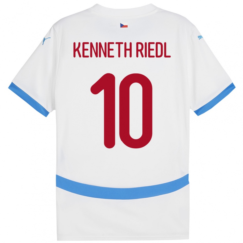 Kandiny Hombre Camiseta Chequia Victor Kenneth Riedl #10 Blanco 2ª Equipación 24-26 La Camisa Chile