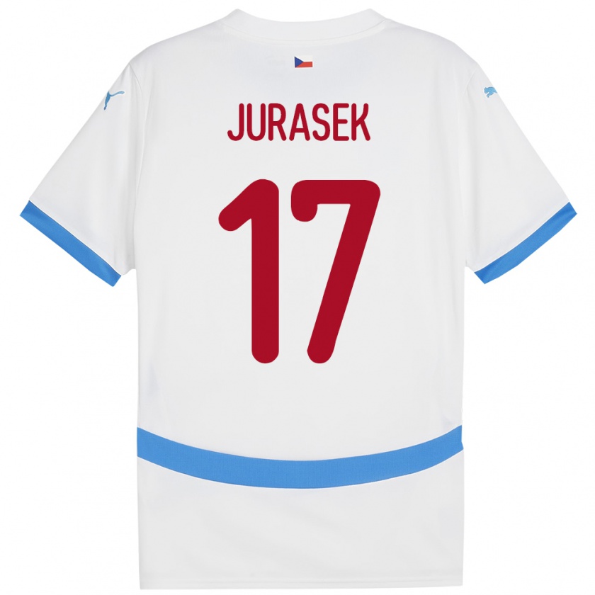 Kandiny Hombre Camiseta Chequia Patrik Jurasek #17 Blanco 2ª Equipación 24-26 La Camisa Chile