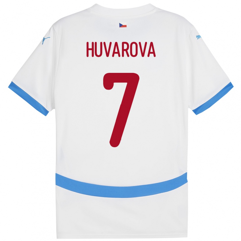 Kandiny Hombre Camiseta Chequia Dominika Huvarová #7 Blanco 2ª Equipación 24-26 La Camisa Chile