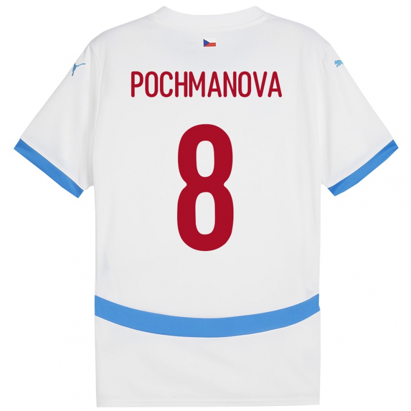 Kandiny Hombre Camiseta Chequia Aneta Pochmanová #8 Blanco 2ª Equipación 24-26 La Camisa Chile