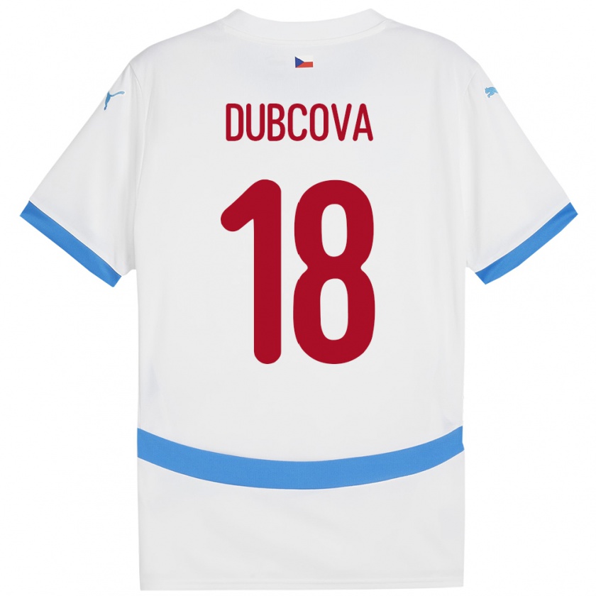 Kandiny Hombre Camiseta Chequia Kamila Dubcová #18 Blanco 2ª Equipación 24-26 La Camisa Chile