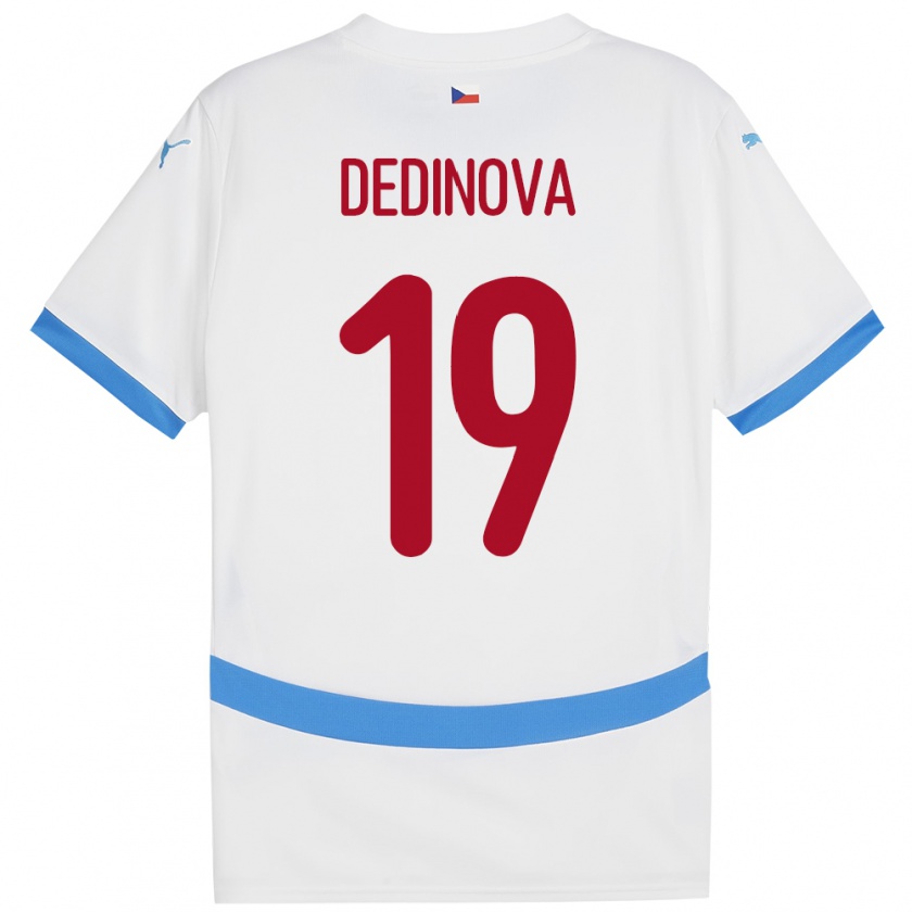 Kandiny Hombre Camiseta Chequia Aneta Dědinová #19 Blanco 2ª Equipación 24-26 La Camisa Chile