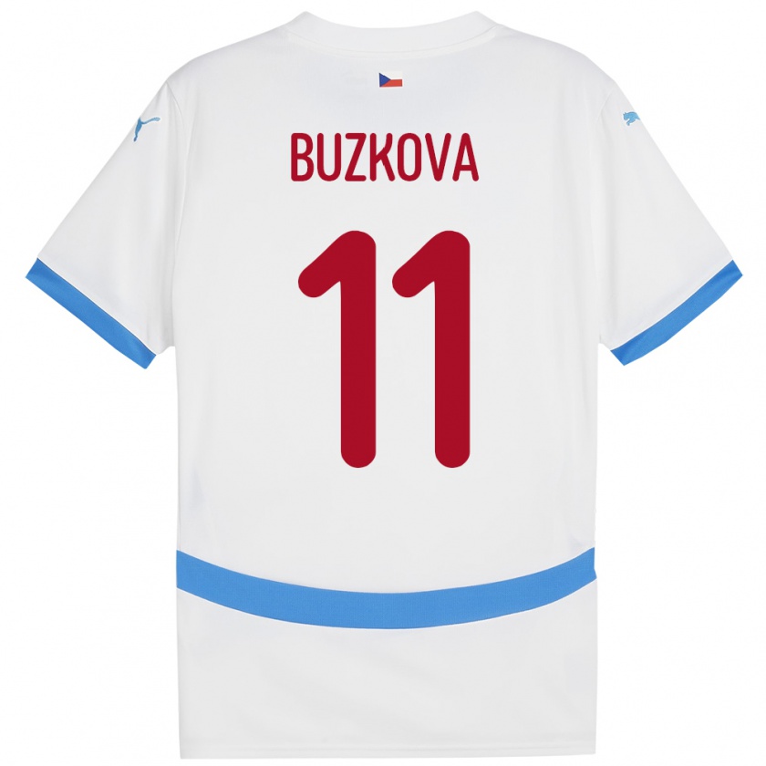 Kandiny Hombre Camiseta Chequia Kateřina Bužková #11 Blanco 2ª Equipación 24-26 La Camisa Chile