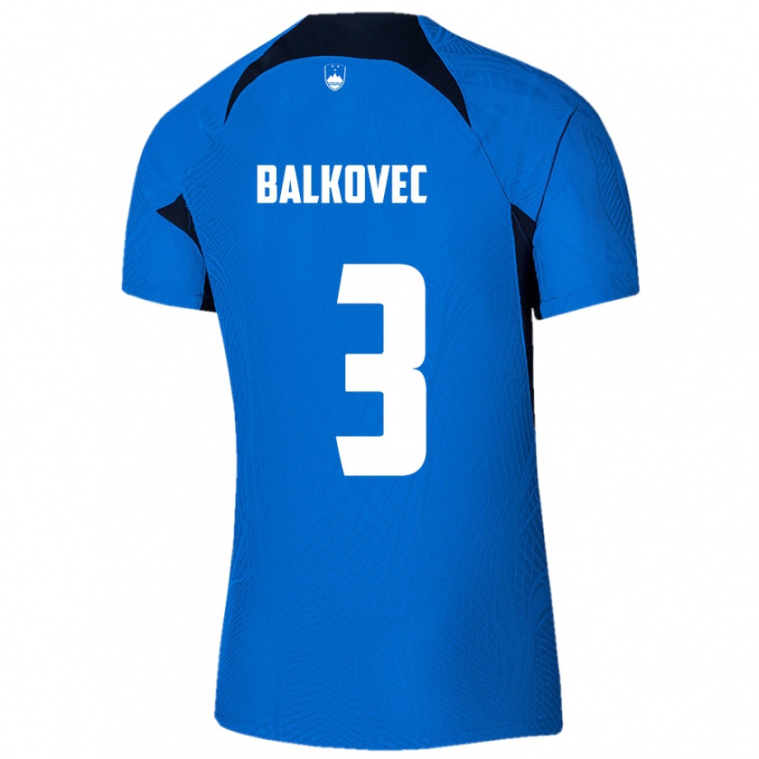 Kandiny Hombre Camiseta Eslovenia Jure Balkovec #3 Azul 2ª Equipación 24-26 La Camisa Chile