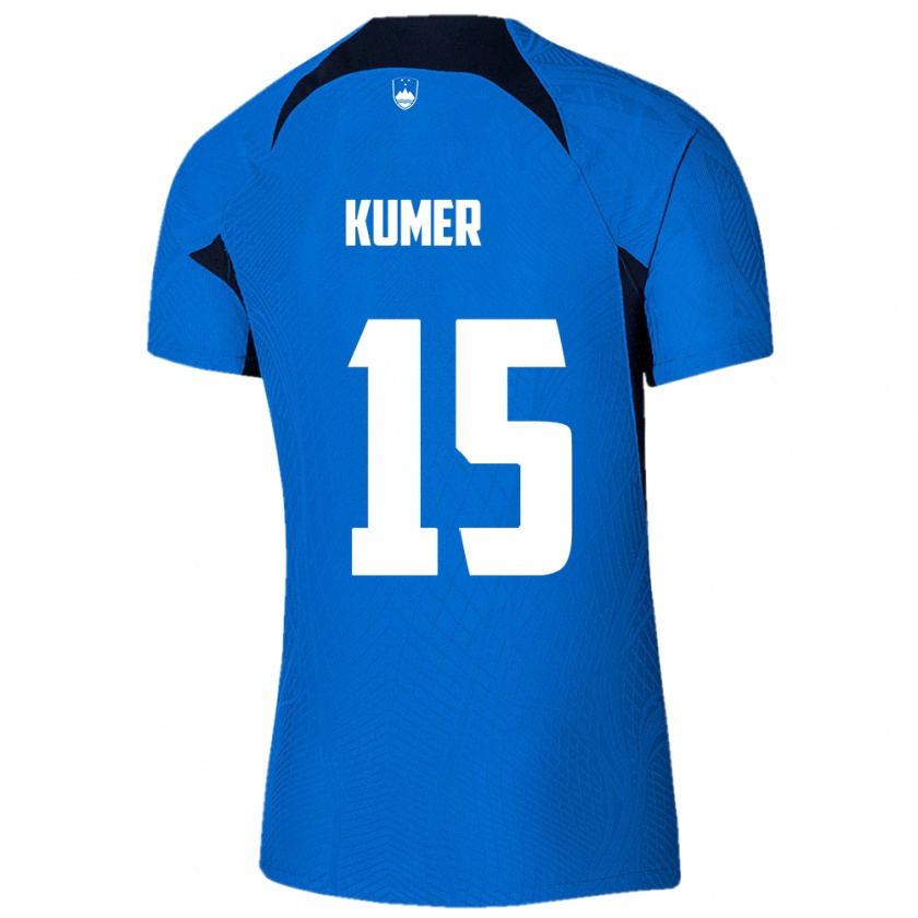 Kandiny Hombre Camiseta Eslovenia Alin Kumer #15 Azul 2ª Equipación 24-26 La Camisa Chile