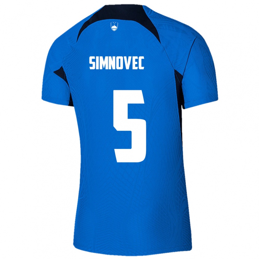 Kandiny Hombre Camiseta Eslovenia Matevz Simnovec #5 Azul 2ª Equipación 24-26 La Camisa Chile