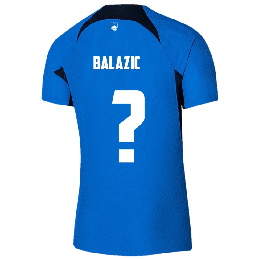 Kandiny Hombre Camiseta Eslovenia Jan Balazic #0 Azul 2ª Equipación 24-26 La Camisa Chile