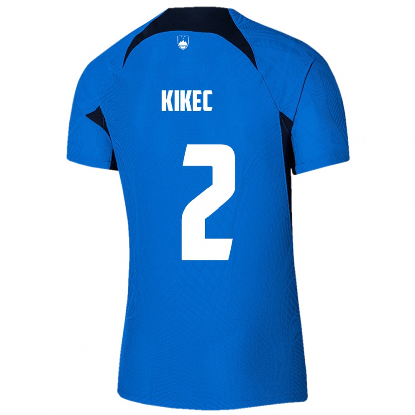 Kandiny Hombre Camiseta Eslovenia Timon Kikec #2 Azul 2ª Equipación 24-26 La Camisa Chile