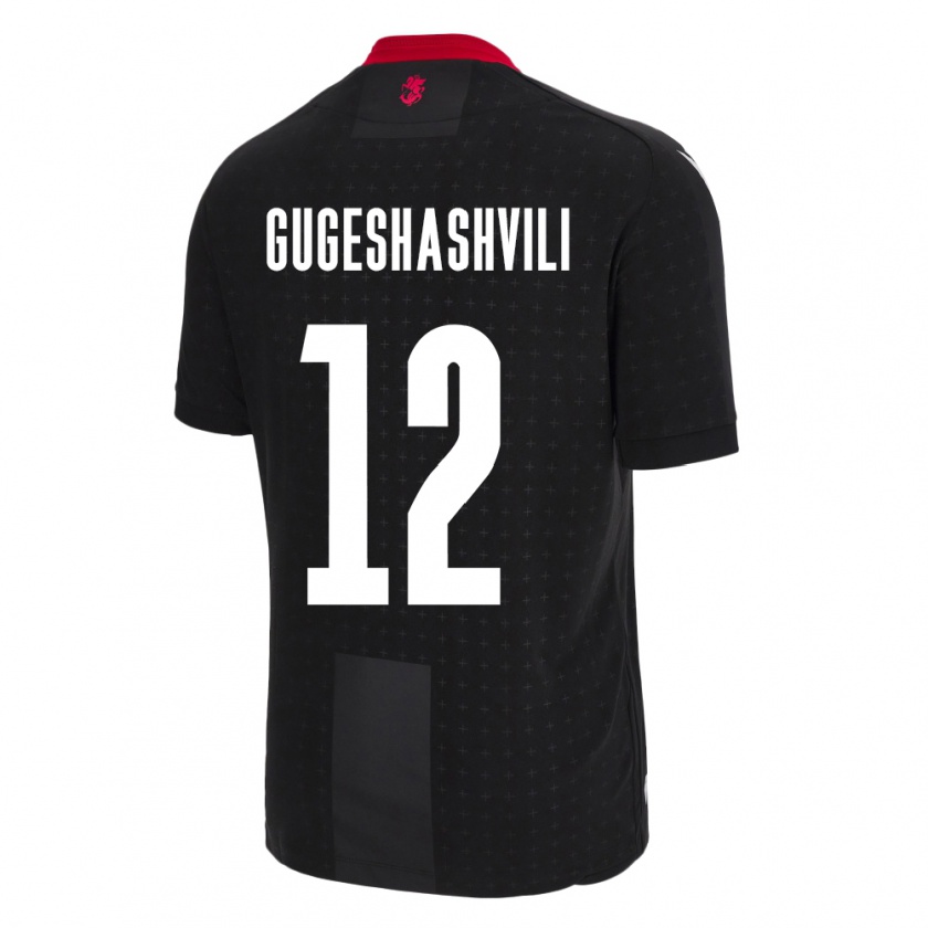 Kandiny Hombre Camiseta Georgia Luka Gugeshashvili #12 Negro 2ª Equipación 24-26 La Camisa Chile