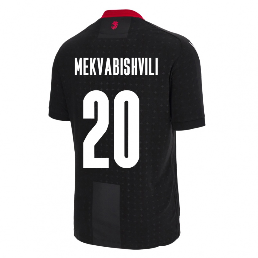 Kandiny Hombre Camiseta Georgia Anzor Mekvabishvili #20 Negro 2ª Equipación 24-26 La Camisa Chile