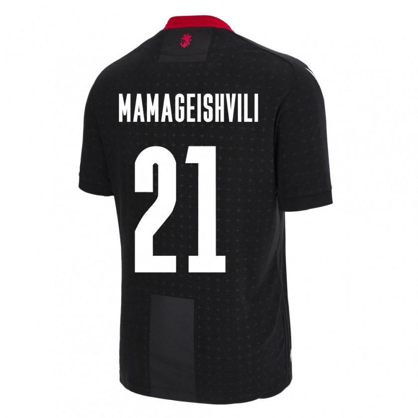 Kandiny Hombre Camiseta Georgia Otar Mamageishvili #21 Negro 2ª Equipación 24-26 La Camisa Chile