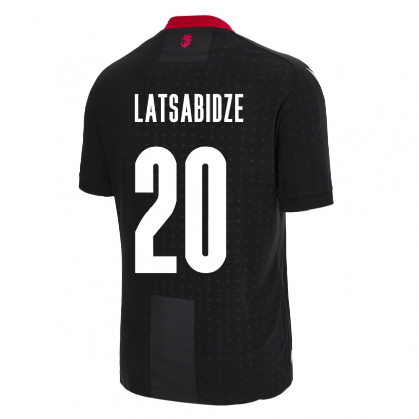 Kandiny Hombre Camiseta Georgia Luka Latsabidze #20 Negro 2ª Equipación 24-26 La Camisa Chile