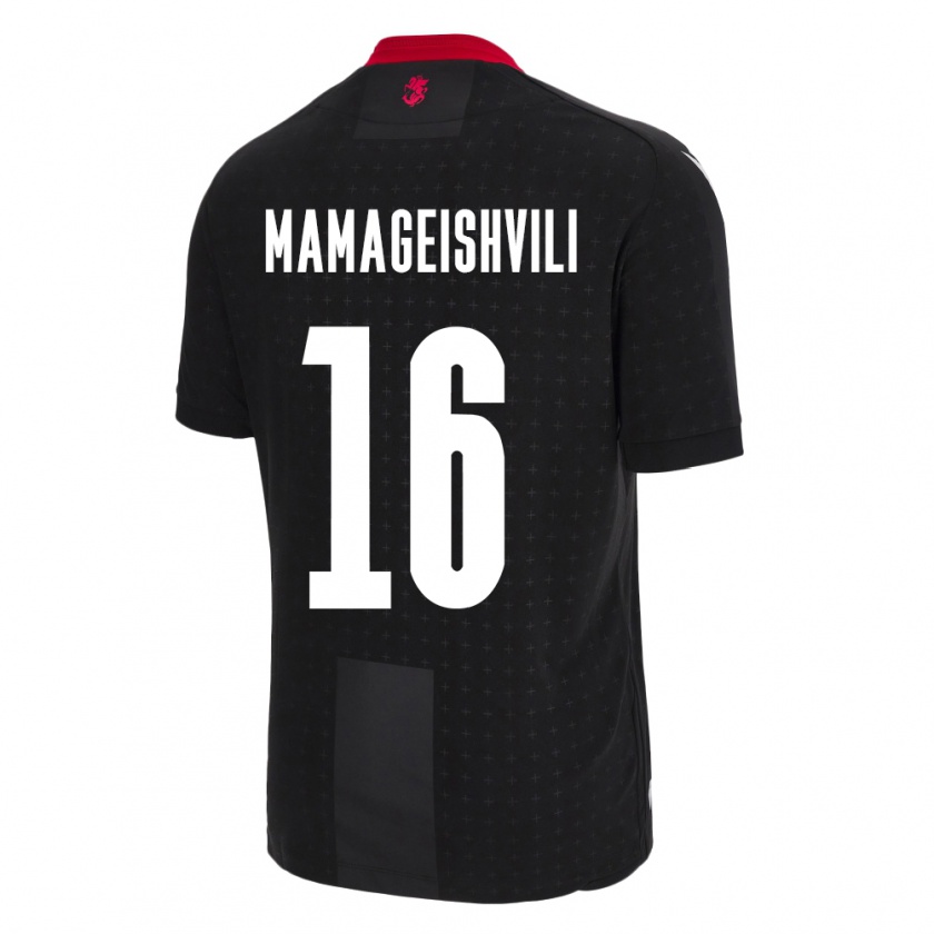 Kandiny Hombre Camiseta Georgia Gizo Mamageishvili #16 Negro 2ª Equipación 24-26 La Camisa Chile