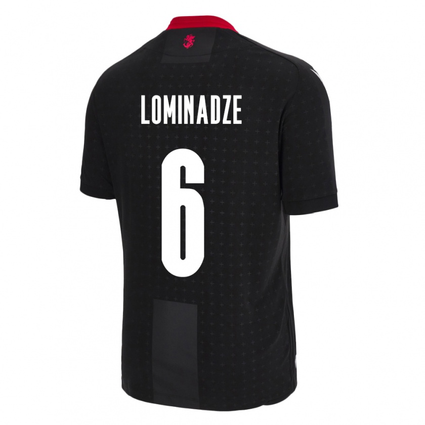 Kandiny Hombre Camiseta Georgia Nodar Lominadze #6 Negro 2ª Equipación 24-26 La Camisa Chile