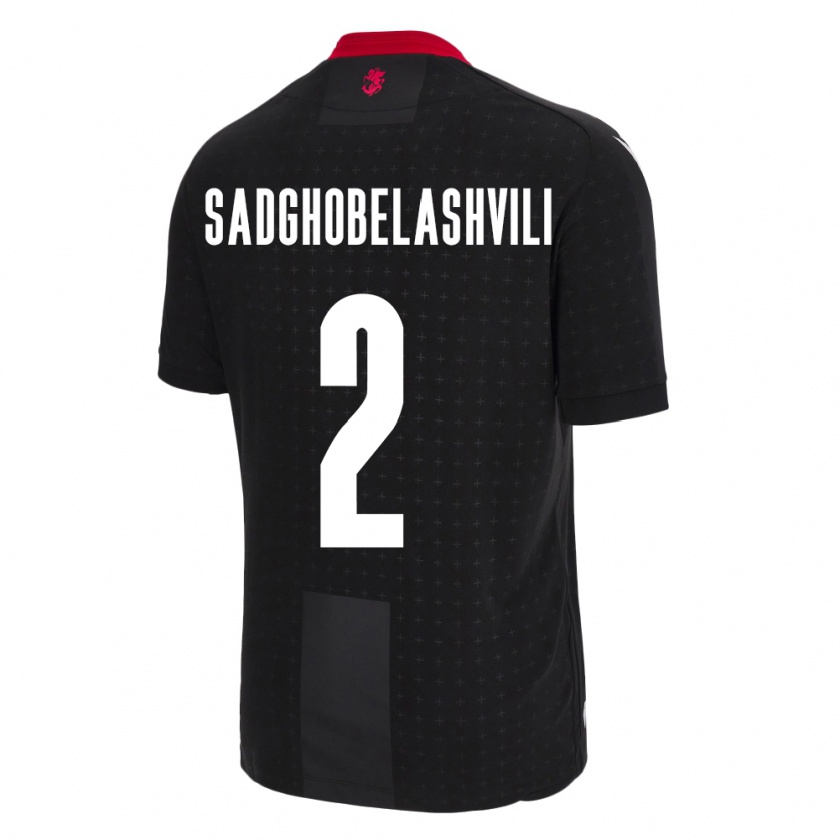 Kandiny Hombre Camiseta Georgia Gela Sadghobelashvili #2 Negro 2ª Equipación 24-26 La Camisa Chile