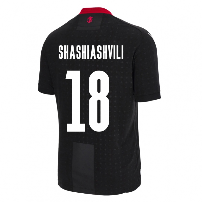 Kandiny Hombre Camiseta Georgia Luka Shashiashvili #18 Negro 2ª Equipación 24-26 La Camisa Chile