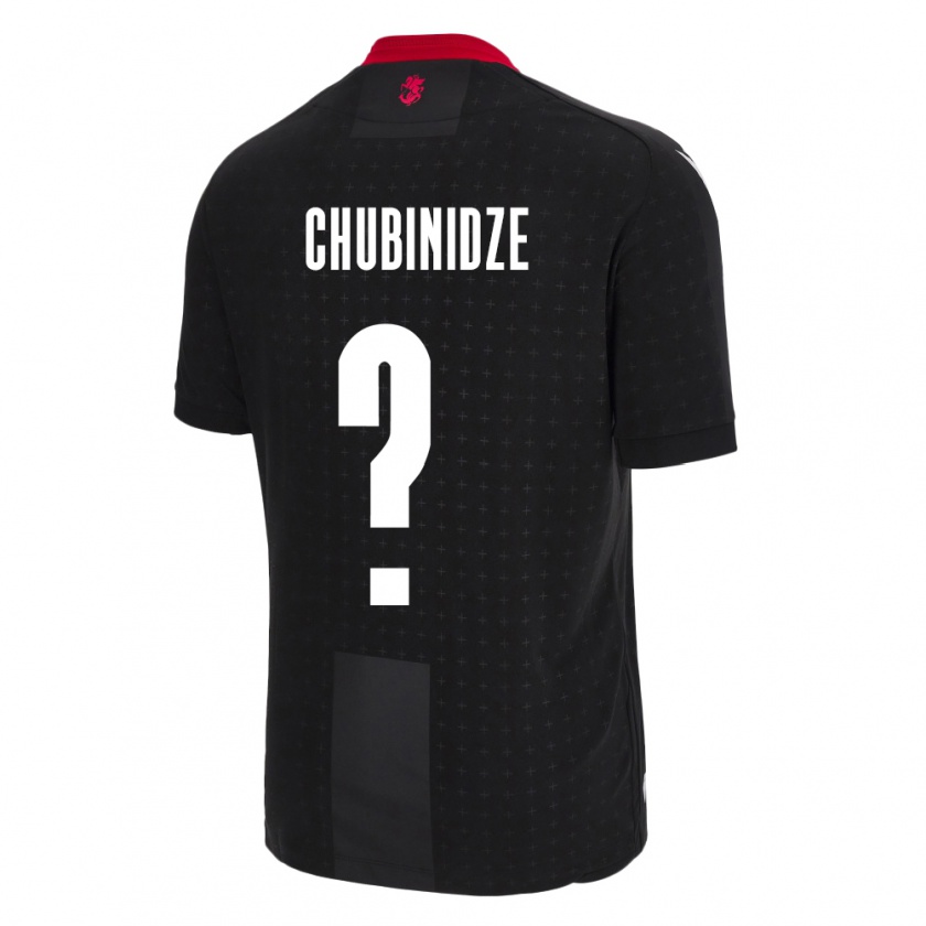 Kandiny Hombre Camiseta Georgia George Chubinidze #0 Negro 2ª Equipación 24-26 La Camisa Chile