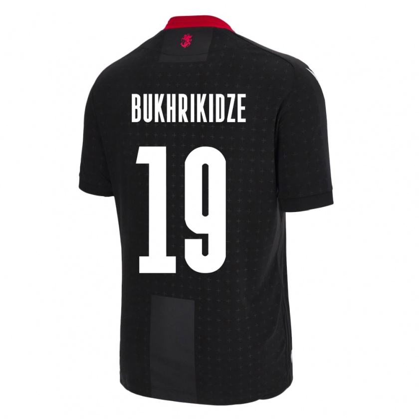 Kandiny Hombre Camiseta Georgia Nino Bukhrikidze #19 Negro 2ª Equipación 24-26 La Camisa Chile