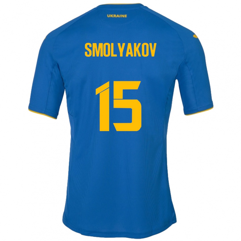 Kandiny Hombre Camiseta Ucrania Artem Smolyakov #15 Azul 2ª Equipación 24-26 La Camisa Chile