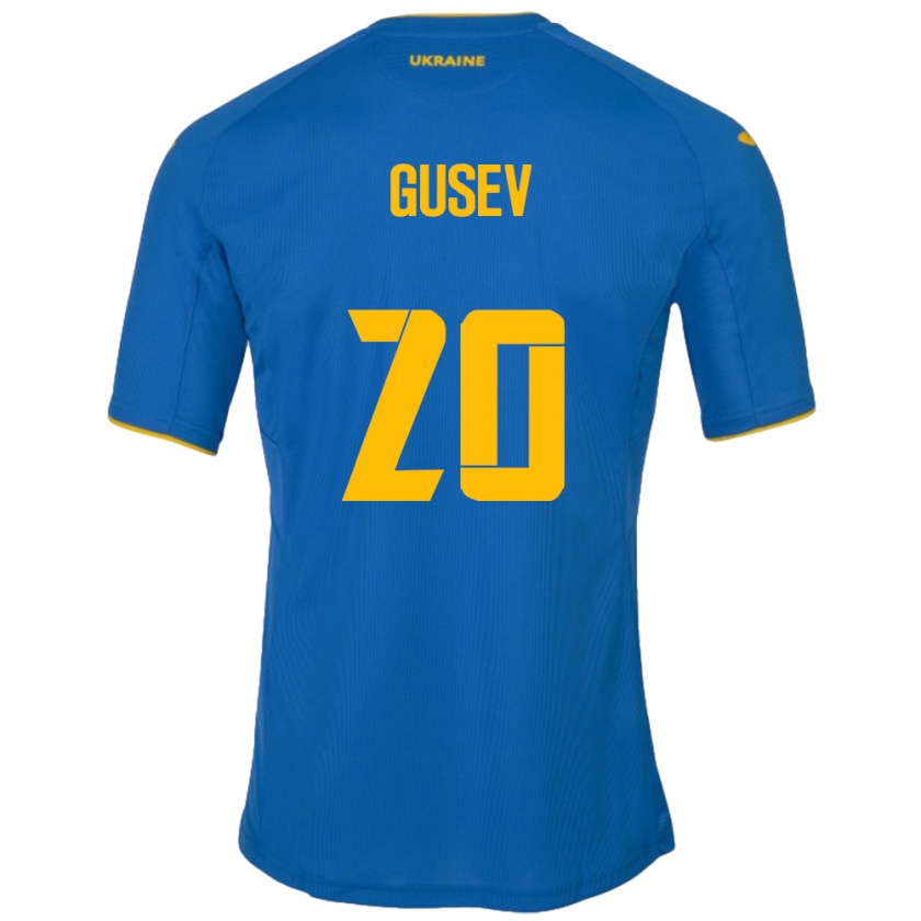 Kandiny Hombre Camiseta Ucrania Oleksiy Gusev #20 Azul 2ª Equipación 24-26 La Camisa Chile