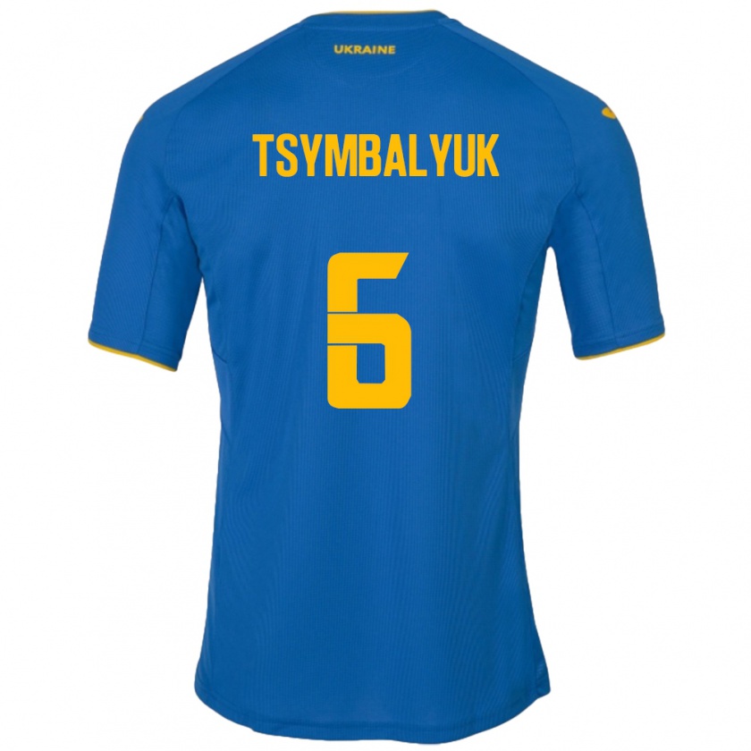 Kandiny Hombre Camiseta Ucrania Maksym Tsymbalyuk #6 Azul 2ª Equipación 24-26 La Camisa Chile