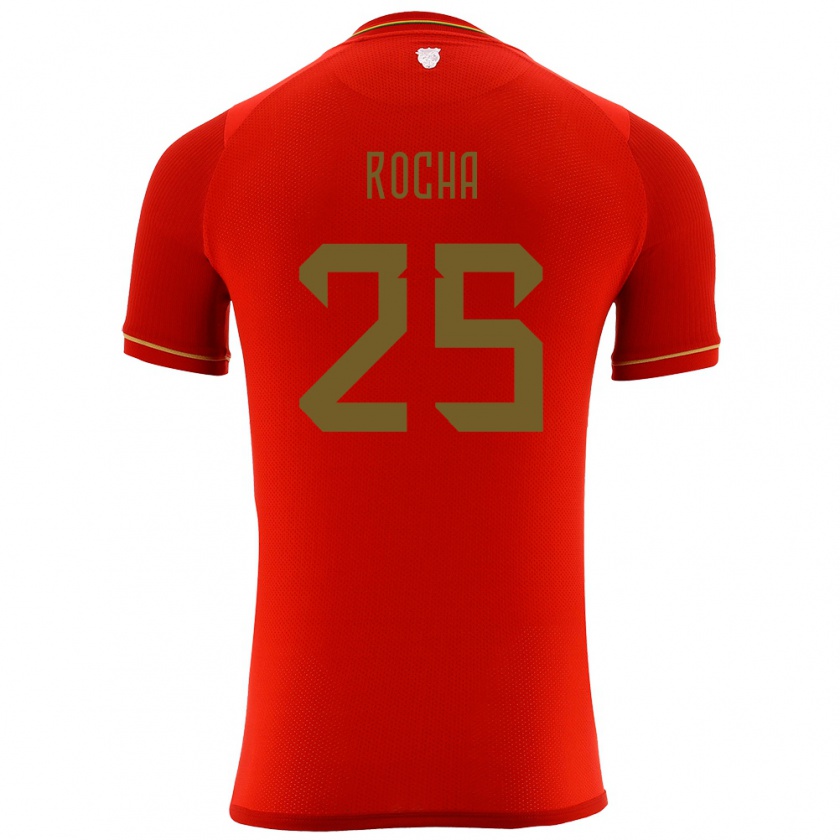 Kandiny Hombre Camiseta Bolivia Yomar Rocha #25 Rojo 2ª Equipación 24-26 La Camisa Chile