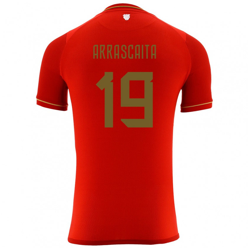 Kandiny Hombre Camiseta Bolivia Jaime Arrascaita #19 Rojo 2ª Equipación 24-26 La Camisa Chile