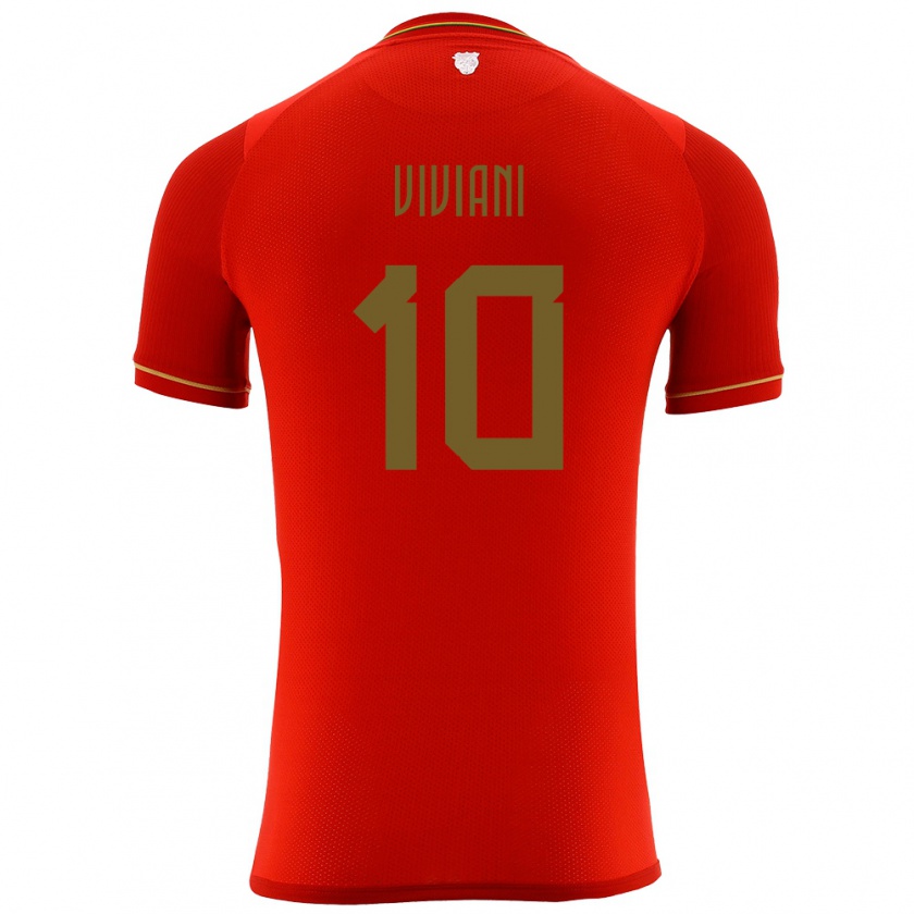 Kandiny Hombre Camiseta Bolivia Leonardo Viviani #10 Rojo 2ª Equipación 24-26 La Camisa Chile