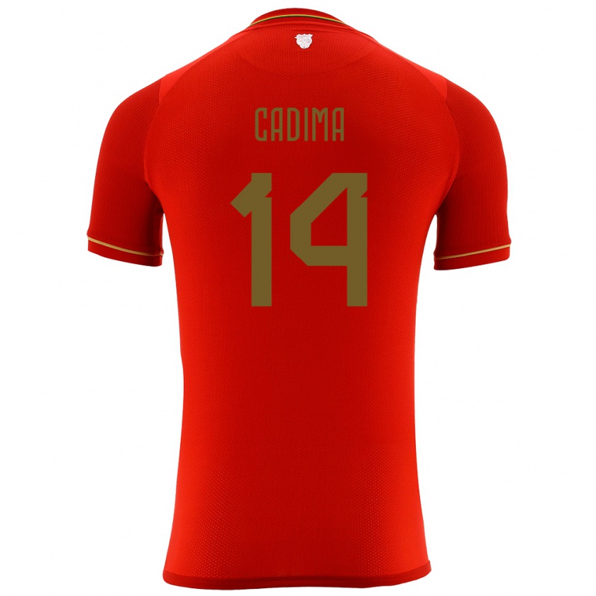 Kandiny Hombre Camiseta Bolivia Ricardo Cadima #14 Rojo 2ª Equipación 24-26 La Camisa Chile