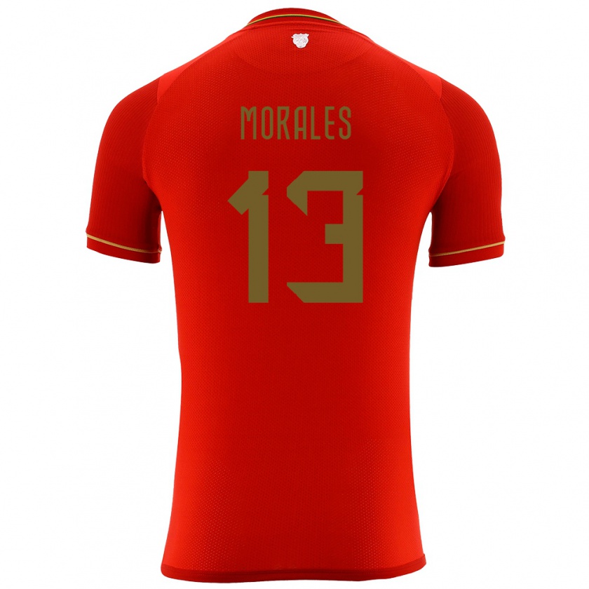 Kandiny Hombre Camiseta Bolivia Ericka Morales #13 Rojo 2ª Equipación 24-26 La Camisa Chile