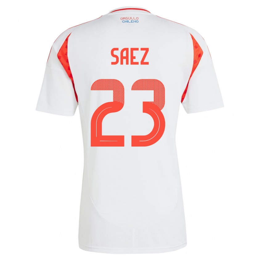 Kandiny Hombre Camiseta Chile Ignacio Sáez #23 Blanco 2ª Equipación 24-26 La Camisa Chile