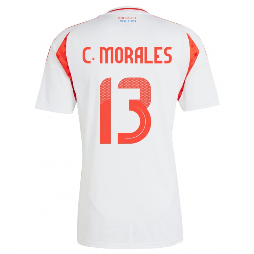 Kandiny Hombre Camiseta Chile Cristián Morales #13 Blanco 2ª Equipación 24-26 La Camisa Chile