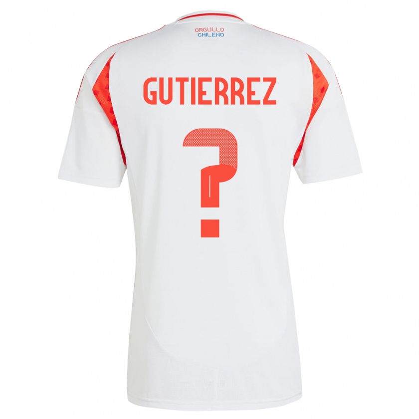 Kandiny Hombre Camiseta Chile Felipe Gutierrez #0 Blanco 2ª Equipación 24-26 La Camisa Chile