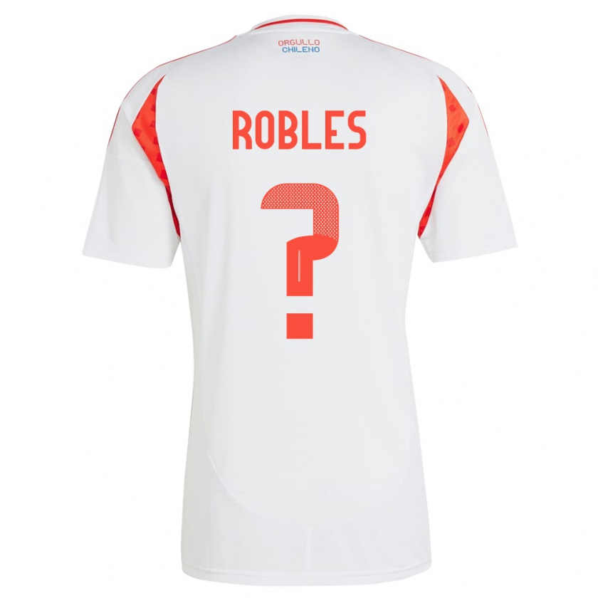 Kandiny Hombre Camiseta Chile Diego Robles #0 Blanco 2ª Equipación 24-26 La Camisa Chile