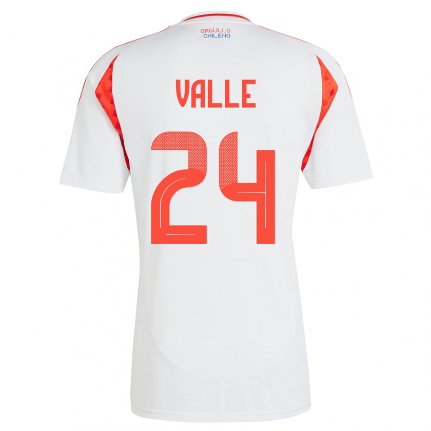 Kandiny Hombre Camiseta Chile Alessandra Valle #24 Blanco 2ª Equipación 24-26 La Camisa Chile