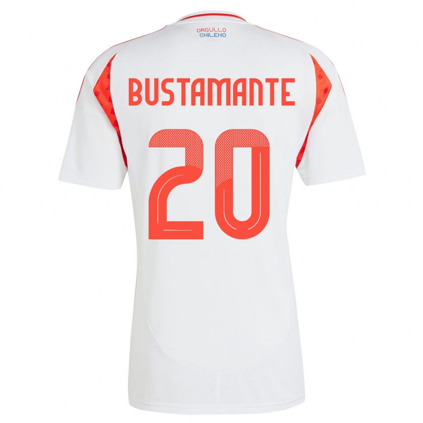 Kandiny Hombre Camiseta Chile Paloma Bustamante #20 Blanco 2ª Equipación 24-26 La Camisa Chile