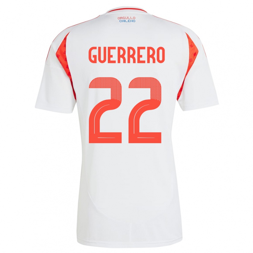 Kandiny Hombre Camiseta Chile Kathalina Guerrero #22 Blanco 2ª Equipación 24-26 La Camisa Chile