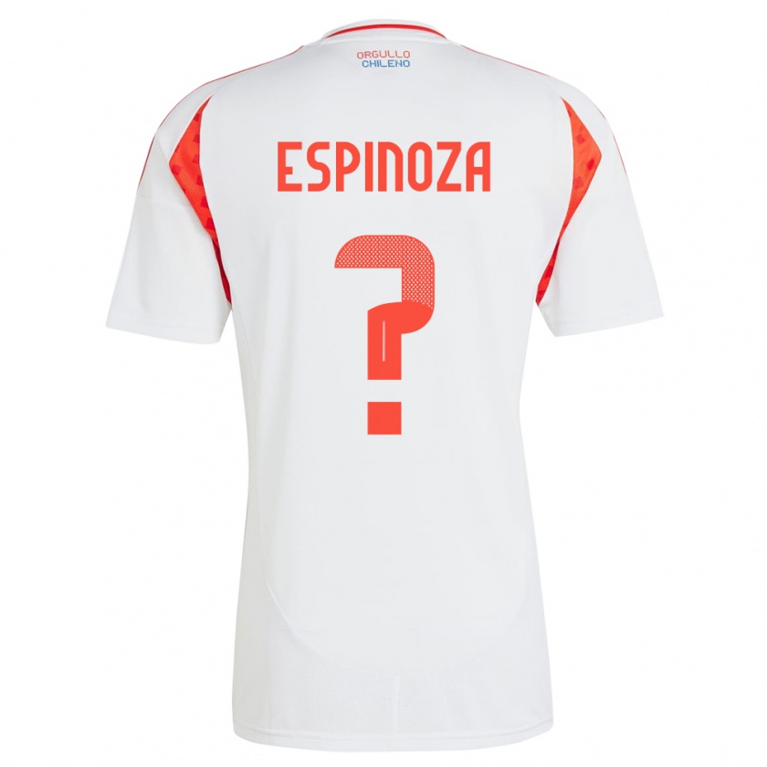 Kandiny Hombre Camiseta Chile Gali Espinoza #0 Blanco 2ª Equipación 24-26 La Camisa Chile