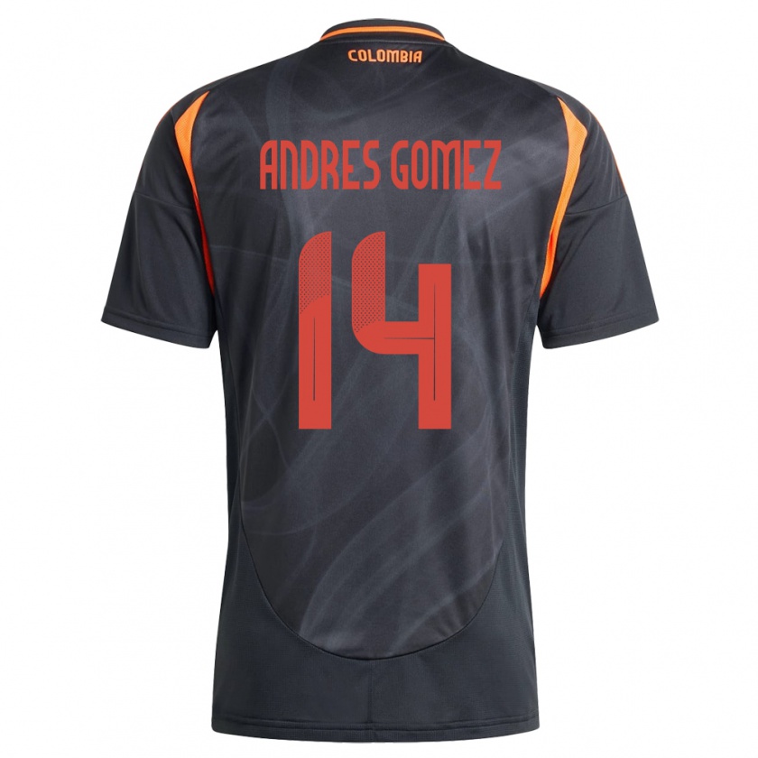 Kandiny Hombre Camiseta Colombia Carlos Andrés Gómez #14 Negro 2ª Equipación 24-26 La Camisa Chile