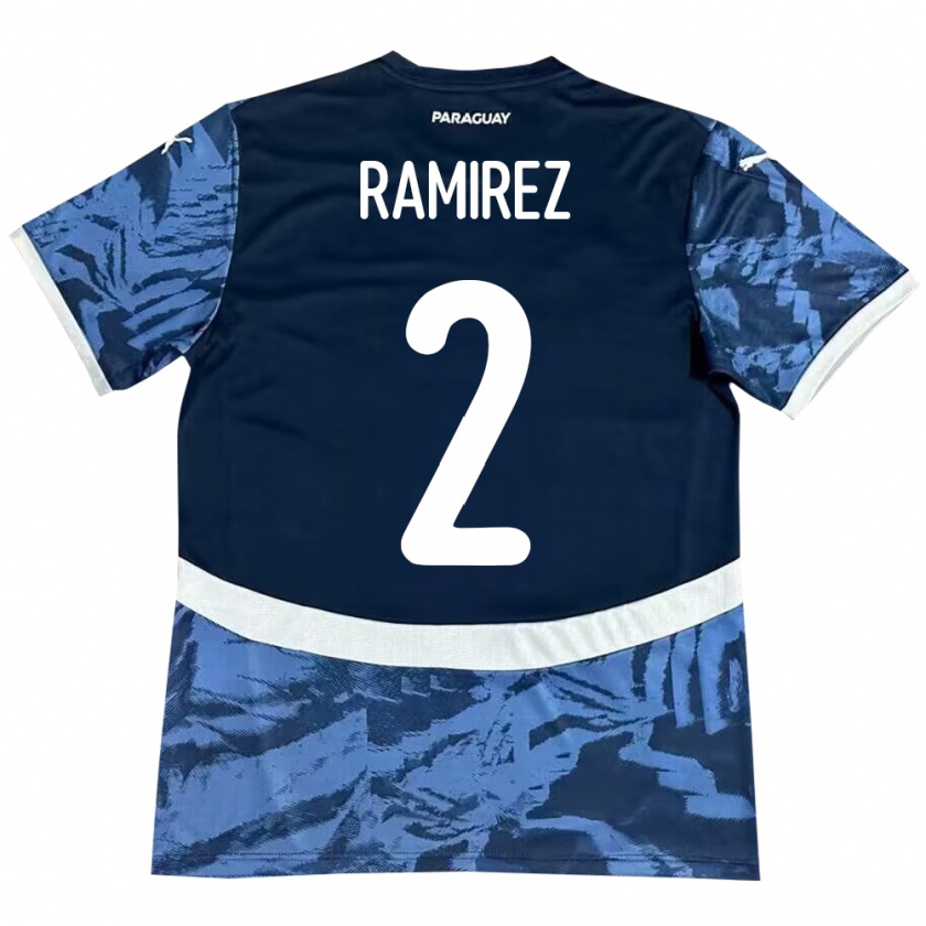 Kandiny Hombre Camiseta Paraguay Iván Ramírez #2 Azul 2ª Equipación 24-26 La Camisa Chile