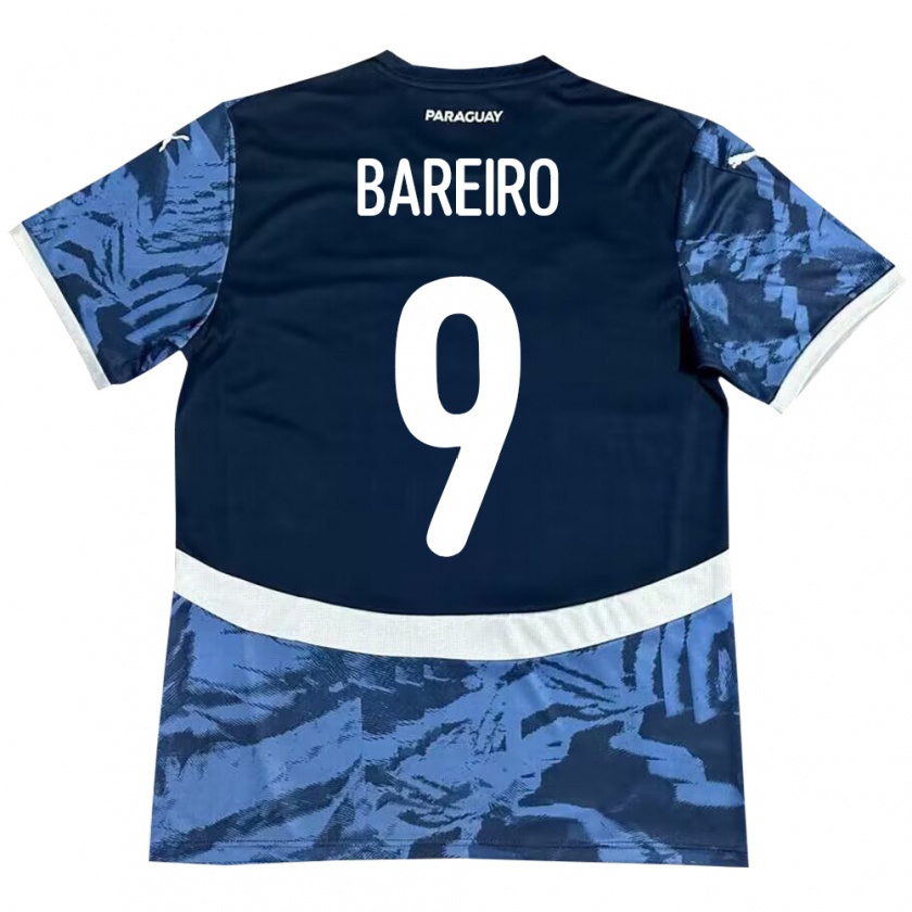 Kandiny Hombre Camiseta Paraguay Adam Bareiro #9 Azul 2ª Equipación 24-26 La Camisa Chile