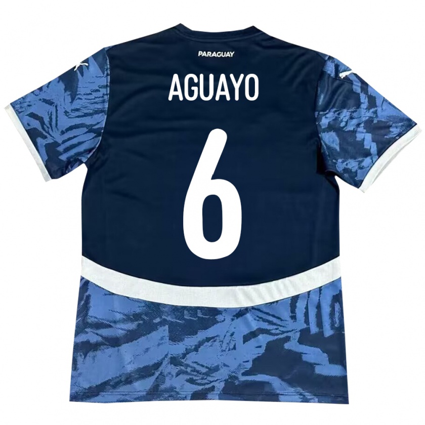 Kandiny Hombre Camiseta Paraguay Ángel Aguayo #6 Azul 2ª Equipación 24-26 La Camisa Chile