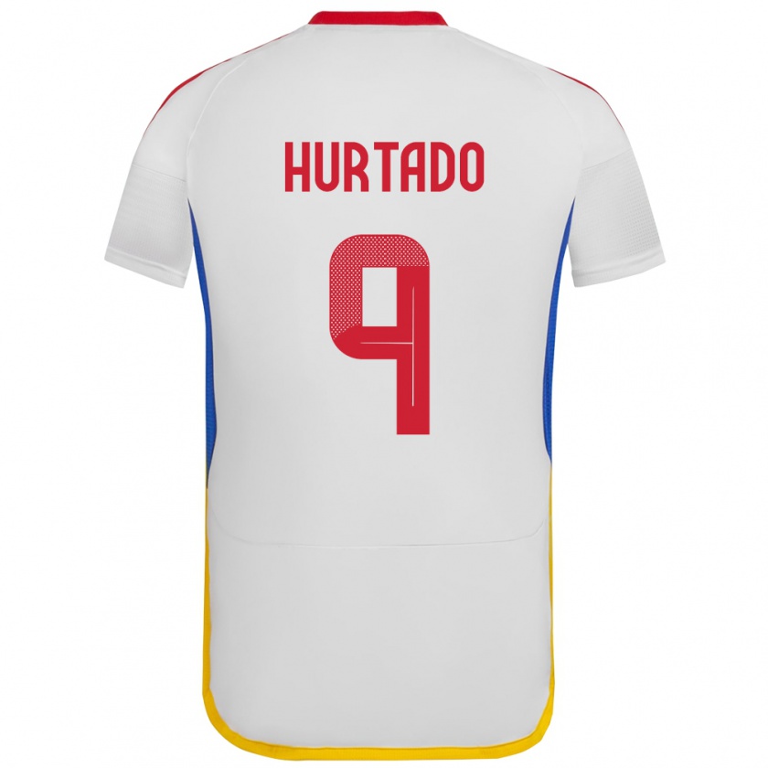 Kandiny Hombre Camiseta Venezuela Jan Hurtado #9 Blanco 2ª Equipación 24-26 La Camisa Chile