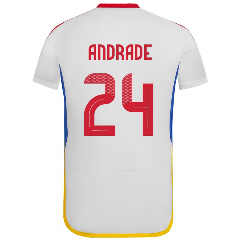 Kandiny Hombre Camiseta Venezuela Kervin Andrade #24 Blanco 2ª Equipación 24-26 La Camisa Chile