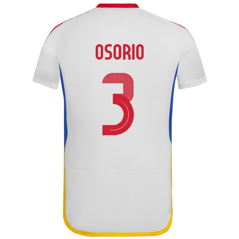 Kandiny Hombre Camiseta Venezuela Yordan Osorio #3 Blanco 2ª Equipación 24-26 La Camisa Chile