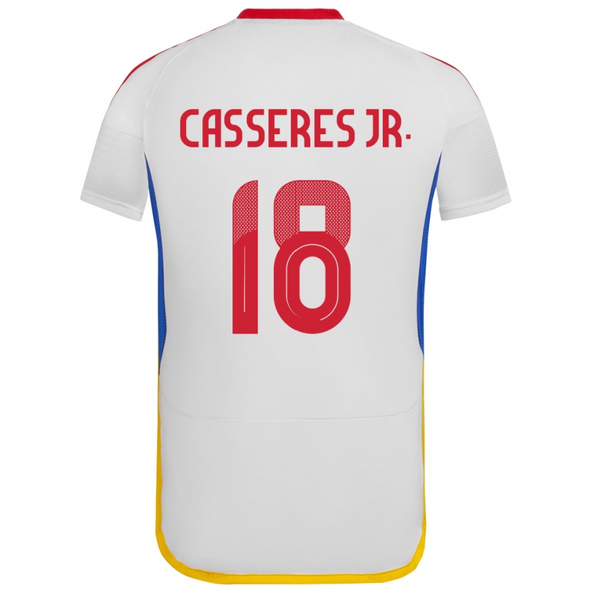 Kandiny Hombre Camiseta Venezuela Cristian Cásseres Jr. #18 Blanco 2ª Equipación 24-26 La Camisa Chile