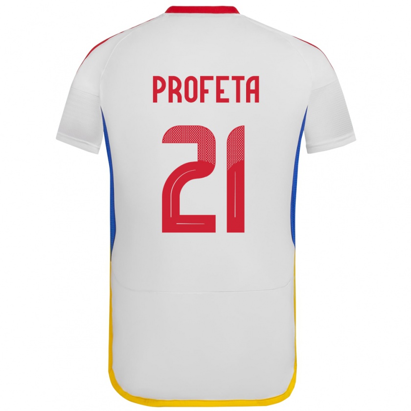 Kandiny Hombre Camiseta Venezuela Nicola Profeta #21 Blanco 2ª Equipación 24-26 La Camisa Chile