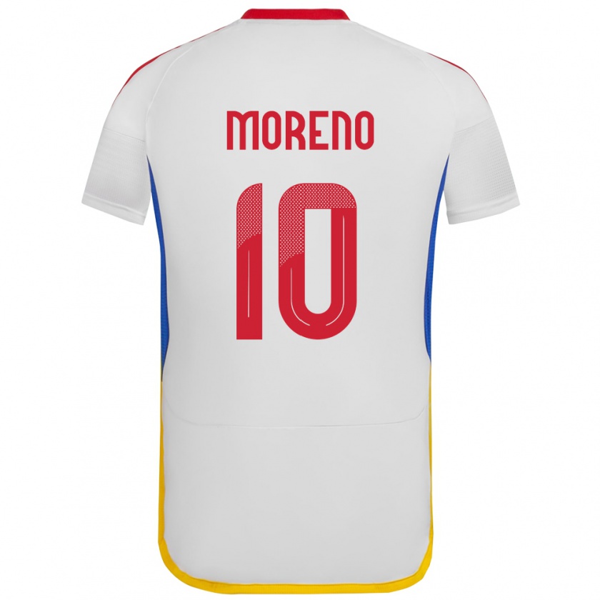 Kandiny Hombre Camiseta Venezuela Yerliane Moreno #10 Blanco 2ª Equipación 24-26 La Camisa Chile